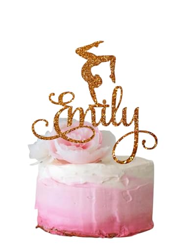 Personalized Gymnastics Birthday Cake Topper - Custom Name | Gymnast Cake Decoration for Birthdays and Celebrations