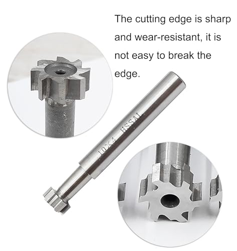 Image of NACX HSS-AL T Slot End Mill Milling Cutter, 14mm Cutting Dia 2mm Depth 8mm Straight Shank, for Moulding Steel Carbon Iron Alloy