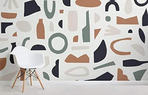 Tzxztt Sencillo Dibujado A Mano Colorido Geométrico Artístico Moderno Papel Pintado 3D Seda Texturizada Primera Calidad Neutros Material Ideal Para SalóN Dormitorio-200cm×140cm
