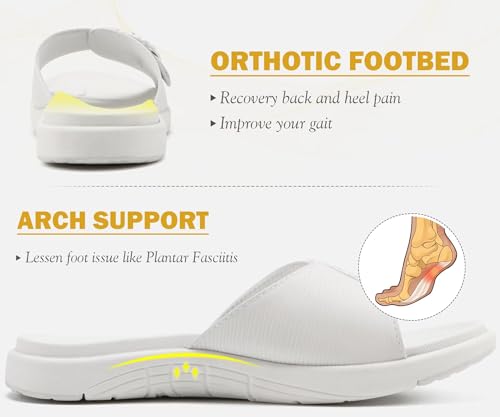 Image of COFACE Womens Dressy Orthotic Slides Lightweight Yoga Mat Thick Cushion Recovery Walking Sandals Adjustable Slip On Slippers with Comfortable Plantar Fasciitis Arch Support