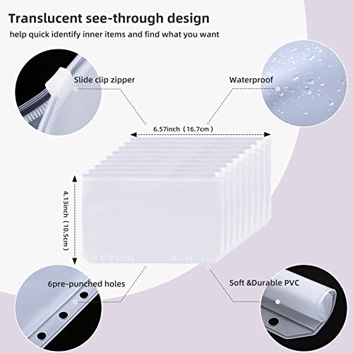 Nicooth Budget Binder Cash Envelopes For Budgeting Money Organizer For Cash Money Envelopes For Cash Leather A6 Budget Binder With Zipper Envelopes #TOP1