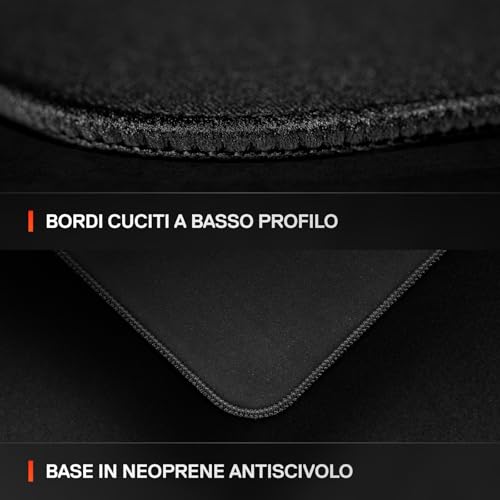 QcK L Performance Speed, mousepad da gioco - Densità extra per scorrevolezza top - Cuciture ai bordi a basso profilo - Base in neoprene antiscivolo - 490 x 420 mm - FPS, MOBA, RTS, MMO - Scheda video - Immagine 4
