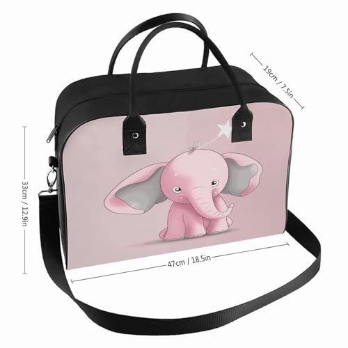 Bolso Tote Elefante Rosa con Correa Ajustable y Bolsillo miniatura 2