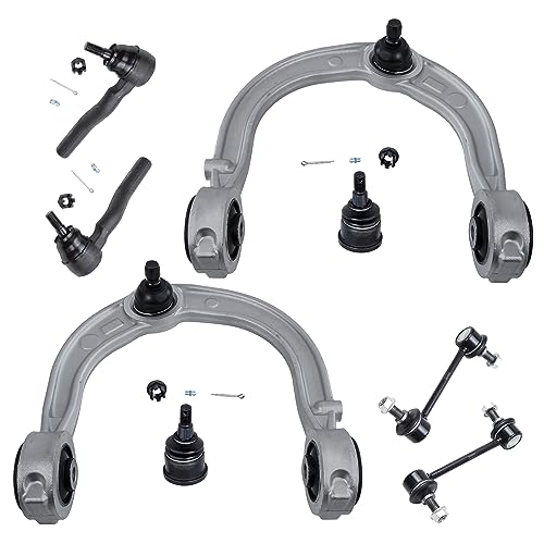 Image of Detroit Axle - 8PC Front Upper Control Arms w /Ball Joint, Sway Bars and Outer Tie Rods for 2003 2004 2005 2006 2007 Cadillac CTS RWD ONLY