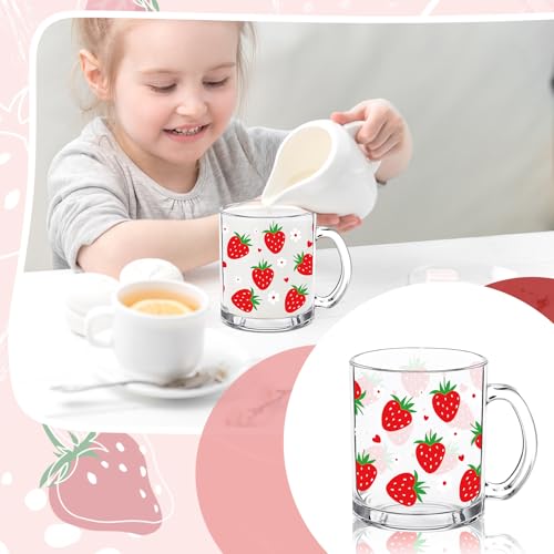 Taza de vidrio con diseño de fresa 12 oz miniatura 7