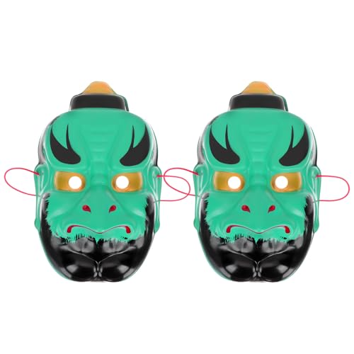Image of HEANUJJ 2pcs Japanese Tengu Masks for Adults Plastic Masquerade Party Props Comfortable Fit and Distinctive Design for Halloween and Festival Use