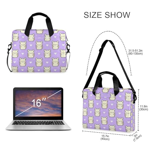 Maletín portátil para laptop 15.6 pulgadas diseño kawaii morado miniatura 5