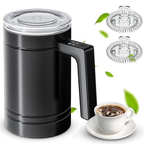 Milk Frother, 4-in-1 Milk Frother and Steamer, Large capacity Electric Milk Steamer, Automatic Cold and Hot Foam maker for Lattes, Cappuccinos at home