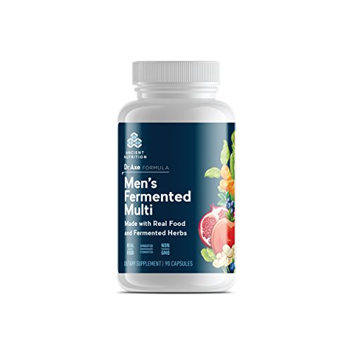 Ancient Nutrition Men's Multivitamin Supplement, Made with Real Food and Fermented Herbs, Prostate Health, Bone Health, Energy, Digestive Support, 90 Capsules