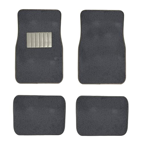 New Carpet Car Floor Mats 4 Pc Set For Cars Trucks Suvs With Heel Pad -Front And Rear Mats Universal Classic Matching Heel Pad (Charcoal) #TOP1