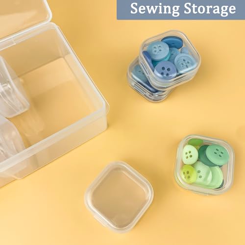 Image of DUOFIRE Bead Organizer 40 Clear Plastic Bead Storage Containers Hinged Lids | Portable Storage with Individual Boxes, Compact Design for Jewelry Making, Nail Art, Crafts, Small Parts, Home & Travel