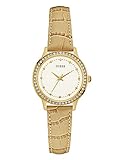 Mineralglas Guess Damen Analog Quarz Uhr mit Leder Armband W0648L3
