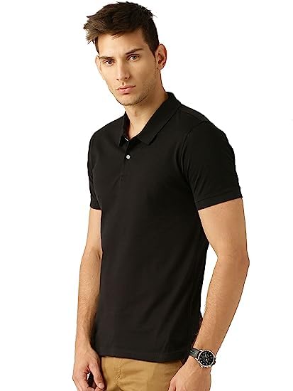 Image of KEOTI Poly Cotton(Mattey) Collar Neck Half Sleeves Tshirt for Men & Boys (Pack of 1), Plain-Regular Fit, Casual Wear, Polo Tees for Daily Use Stylish Comfortable Men's T-Shirt