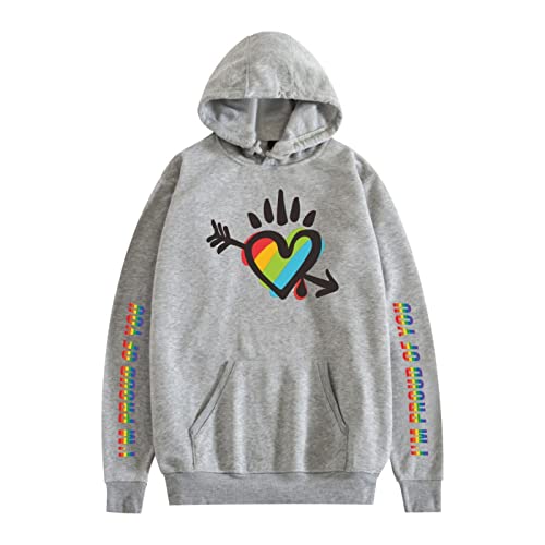 SOUDD LGBT I'm Pround of You Unisex-Pullover Hoodies Kapuzen-Sweatshirt Langarm Plain Sweater Top Casual Hoody mit Tasche für Damen Herren XL Cover