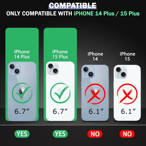 Image of TheGiftKart Hybrid Back Cover Case for iPhone 14 Plus / 15 Plus | Built-in Stand | Shockproof Hard Back Case Cover for iPhone 14+ / 15+ (PC & TPU, Clear Back, Transparent Sides)