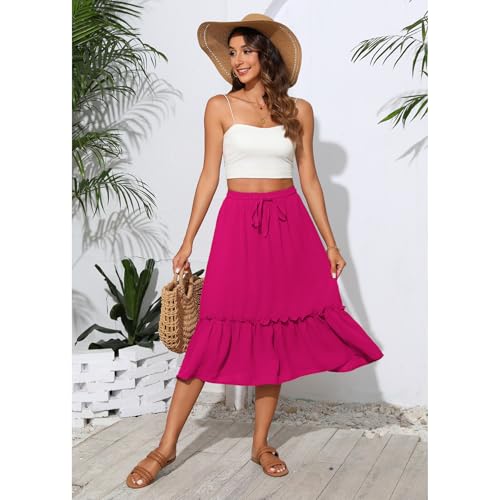 Image of Witsmile High Waist Tiered Skirts for Women Flowy Skirts for Women Long Length with Pockets 2026 Fashion Trendy