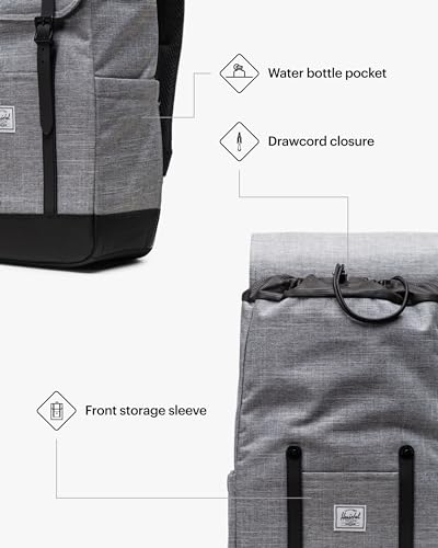 Image of Herschel Retreat Backpack, Raven Crosshatch, Standard - 23L