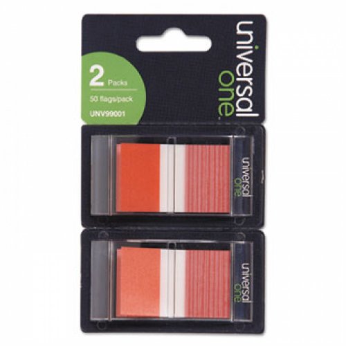 Universal Page Flags, Red, 2 Dispensers of 50 Flags/Pack, PK - UNV99001