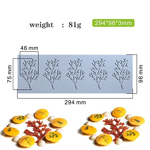 3D Hollow Leaf Candy Mold Coral Branch Leaves Chocolate Molds Silicone Fondant Lace Pad Cake Mold Clay Mould For Sugarcraft Polymer Clay Cupcakes Chocolate Candy #TOP2