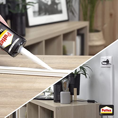 Pattex Montagelijm alle materialen, sterk hechtende alleslijm, krachtlijm voor binnen en buiten, lijm voor absorberende en niet-absorberende materialen, 1 x 450 g - Afbeelding 6