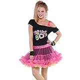 Aus weichem Tüll und Satin amscan 843066-55 80er Jahre Wende-Rock, Rosa, Erwachsene S/M