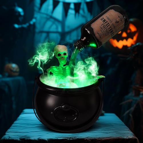 Cauldron-Halloween-Decor-Indoor-Halloween-Cauldron-Decorations-with-Magic-Floating-Potion-Bottles-Diffuser-Black-Plastic-Witches-Cauldron-Bowl-Hocus-Pocus-Decor-for-Home-Table-Mantel-Kitchen-Room