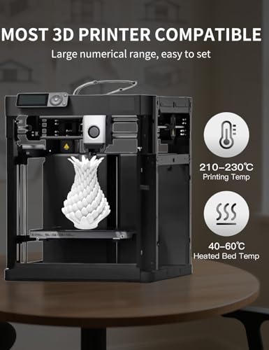 Image of RAMBERY White PLA+ 3D Printing Filament 1.75mm 1kg Spool, Toughness Upgraded 3D Printer Filament, Neatly Wound Fit Most FDM Printers