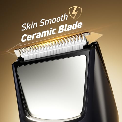 Body Hair Trimmer for Men: Pubic Hair Trimmer with Mirror & LED Light - Electric Ball Shavers with Ceramic Blades & Travel Lock - Body Groomer IPX7 Wet or Dry Use for Groin/Legs Body Hair Trimmer for Men: Pubic Hair Trimmer with Mirror & LED Light - Electric Ball Shavers with Ceramic Blades & Travel Lock - Body Groomer IPX7 Wet or Dry Use for Groin/Legs - Image 2