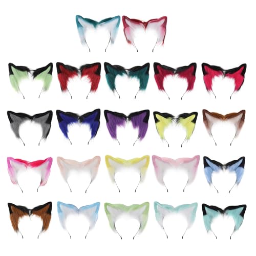 Oilmal Faixa de cabeça de personagem de Halloween arco de cabelo de orelha de gato de pelúcia acessó