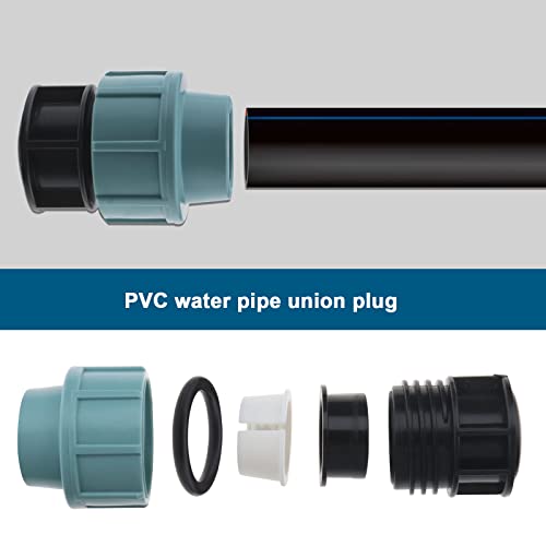 OTOTEC 2Pcs PE Water Pipe Stop End Compression Fitting PE Pipe Compression Coupler Water Pipe End Plug Accessories for for Irrigation Systems 25mm - Image 2