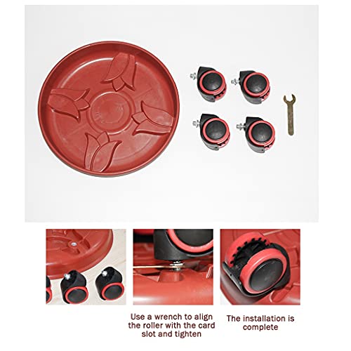 Support pot de fleurs roulettes rond 24cm plateau mobile robuste structure durable