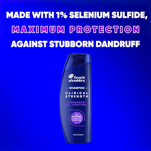 Head & Shoulders Anti-Dandruff Shampoo with 1% Selenium Sulfide, Clinical Strength Advanced Oil Control Twin Pack, Seborrheic Dermatitis Relief, Oily Scalp, 13.5 Fl Oz - Image 3