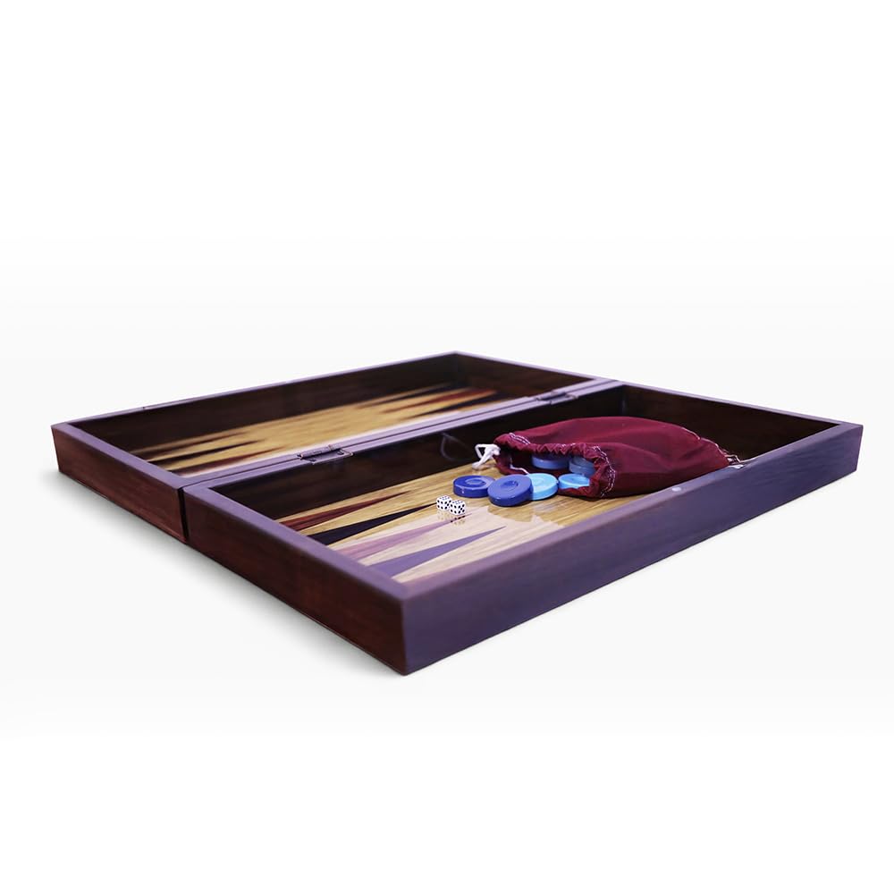 Biggdesign Oriental Backgammon Set aus MDF, Magnetverschluss & Spielsteinen | 16 mm MDF-Korpus, Magnetverschluss, doppellagiger Klarlack, Coex-Cellophan-Spielfläche, Würfel & Spielsteine, Made in Türkiye