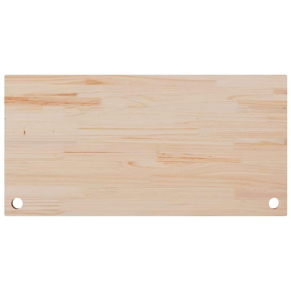 Schreibtischplatte Massivholz Kiefer 110x55x2,5 cm mit Kabellöchern, Unbehandelte Holzplatte für Büro Homeoffice Arbeitsplatz, Ergonomische Tischplatte für Schreibtischzubehör und