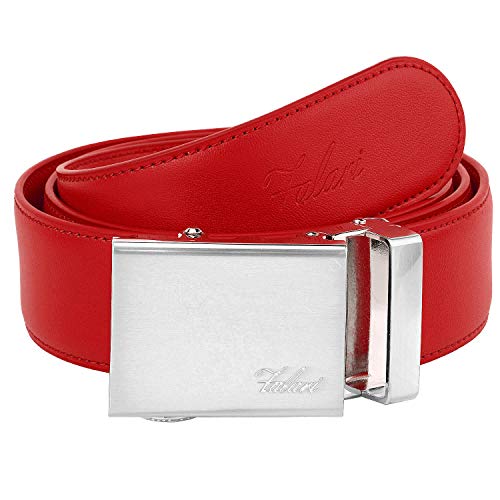 Image of Falari Men Unisex Genuine Leather Ratchet Dress and Casual Belt, Automatic Sliding Buckle, Trim to Fit
