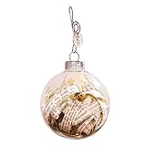 Dorinta Handmade Antique Rescued Bible Glass Globe Christmas Ornaments - Tree Decor with Faith Charm