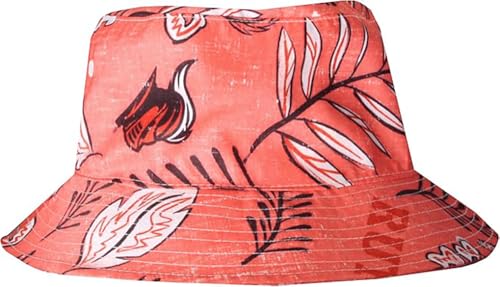 Wes and Willy Mens College Hawaiian Vintage Floral Bucket Hat(Rutgers Scarlet Knights, L/XL)