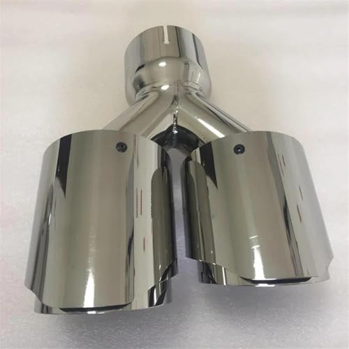 Tuyaux d'échappement voiture universel double silencieux modification acier inoxydable 60-89