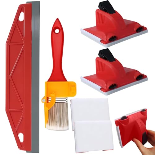 4 Pcs Paint Edger Tool Cutting in Paint Tool Cutting in Tools for Painting Durable Edge Painting Tools Suitable for use on Walls Ceilings Floors and Decorative Moldings