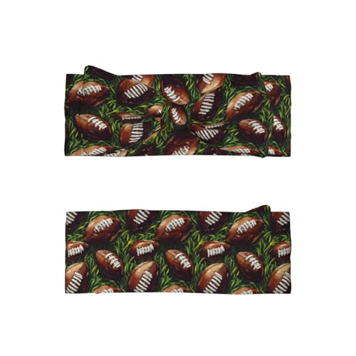 Grass American Football Print Baby Girl Bows Headbands Baby Girls Newborn Headbands Infant Toddlers 0-6 Months2