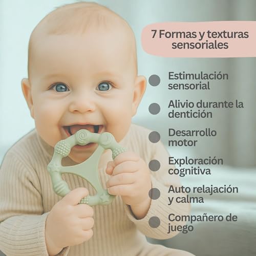 Miniatura 7 de Cunitin Baby Mordedor Bebe Refrigerante, Pack De 3 Mordedores Bebes 3-6meses, 6-12 Meses, Juguete Dentición A Partir De 3 Meses De Silicona Segura Y Libre De Bpa Con Texturas Y Fácil Agarre