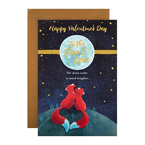 Hallmark I Love Valentine's Card with Foxes Cover