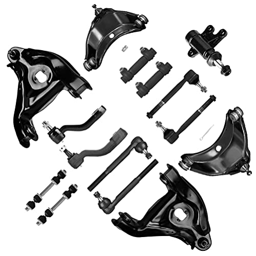 SCITOO 15pcs Front Suspension Kit Idler arm Pitman Arm Upper Lower Control Arm Tie Rod End Sway Bar Link for Chevy C1500/C2500/Tahoe,for Gmc C1500/C2500/Yukon