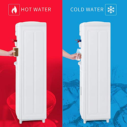 White Modern Top Loading Water Cooler Dispenser with Compact, Practical Design