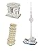 Set 3 Puzzles 3D - Modelos Arco de Triunfo/Torre de Pisa/Torre TV Berlín - 40/50/40 Piezas respectivamente