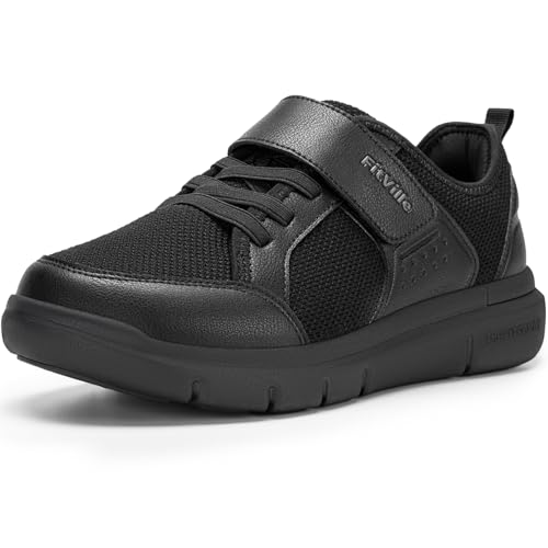 FitVille Wide Diabetic Walking Shoes for Men, Lightweight Non-Slip Breathable Casual Shoes for...