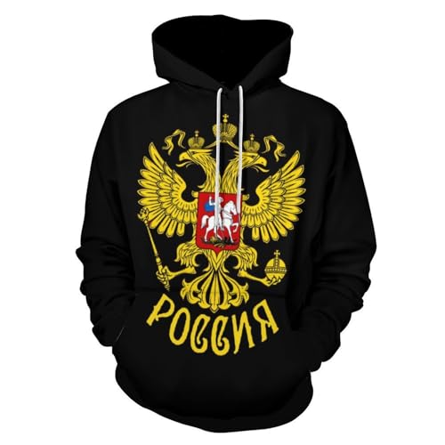 Sweat a capuche Russie le cadeau ideal pour homme motif aigle et drapeau