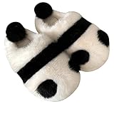 [yangjing] ルームシューズ クリスマス ルームシューズ 暖かい あったか ルームシューズ 裏起毛 秋冬用 履き心地 低反発 部屋用 オールシーズン用 来客用 自宅用 可愛い 防寒 暖かい パンダ ふわふわ もこもこ (ホワイト,23-23.25cm)