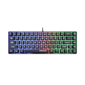 PC Gaming Keyboards SUMVISION SEEKER DESTROYER 60% Percent Pro Gaming Keyboard Wired USB Mini Compact Backlit Mechanical Feel Apple Mac Windows 11 PC PS5 Xbox Series X/S (FREE UK TECH SUPPORT)