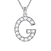 Produktbild Besilver Anfangsbuchstabe G Halskette Frauen 925 Sterling Silber Strass Alphabet Anhänger Halskette Brautjungfern Schmuck Geschenk FP0073G